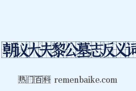 朝议大夫黎公墓志反义词是什么意思的图片